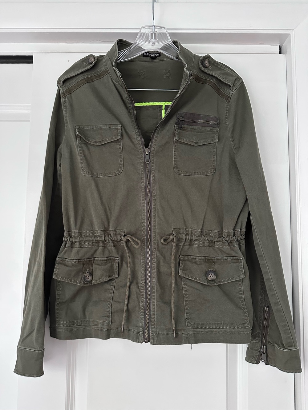 Olive Utility Zip-Front Women's Jacket
